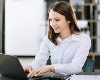 Customer using affordable typing in Las Vegas, benefiting from cost effective pricing without compromising on accuracy.