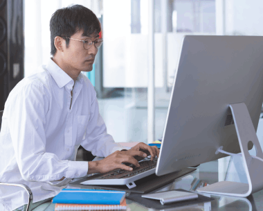 A customer using Japanese typing services, enhancing communication in the United States for business and personal needs.