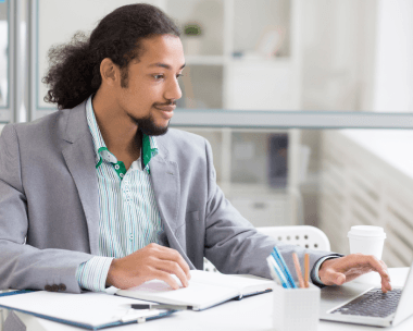 A project manager tracks rush Outsourcing Typing Services in a dashboard while assigning files by page count and complexity.