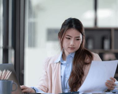 Certified typist handling business documents, offering fast, secure document typing services in Des Moines, Iowa.