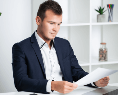 Client benefiting from fast and secure document typing services in Phoenix, available for all file formats and needs.