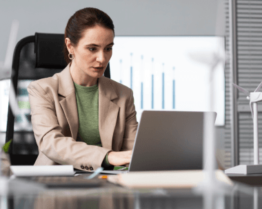 A typist uses Typing Services with QA accuracy, comparing each line of typed text to the original scanned page.