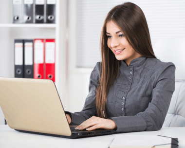 The customer receiving premium typing services in Providence, Rhode supported by ISO-verified quality checks.