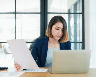 Customer receives digital documents through high-quality typing services in Seattle, Washington, for professional use.