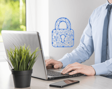 Hand holding a lock icon, symbolizing secure and confidential typing services offered in multiple languages.