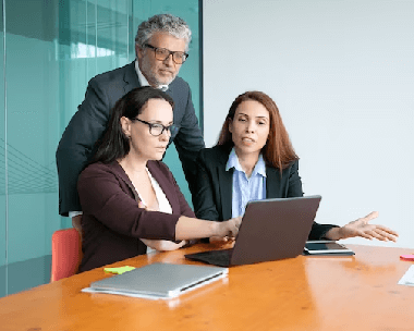 Typists seen working on typing services with security in San Diego.