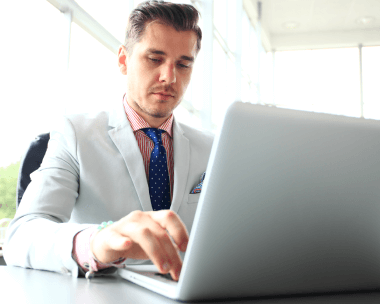 Customer using dependable and accurate typing services in Indianapolis, offering error free results for business.